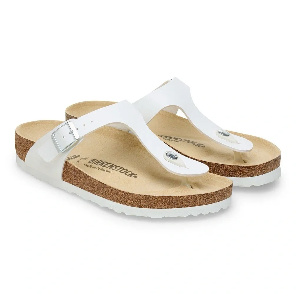 Birkenstock Gizeh Regular Fit Birko Flor White US Men's 10 Women’s 12 EU 43 - Picture 4 of 5